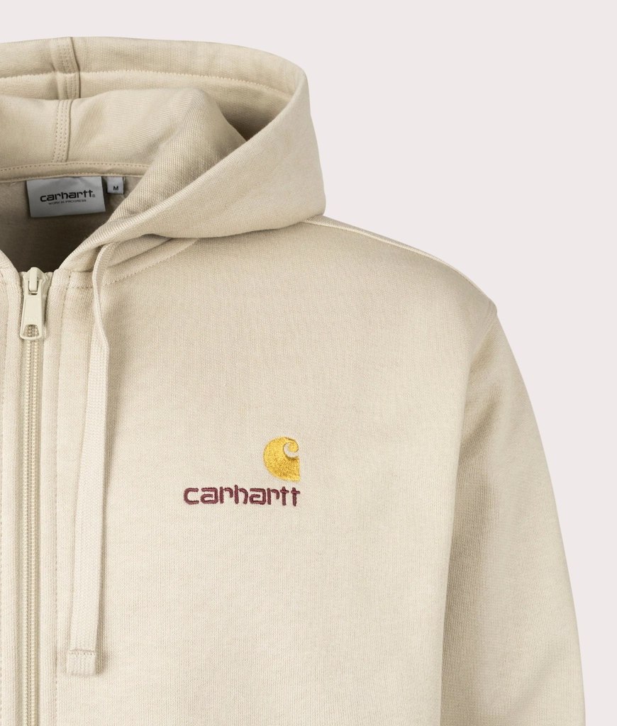 Carhartt WIP Mens Relaxed Fit American Script Zip Through Hoodie
